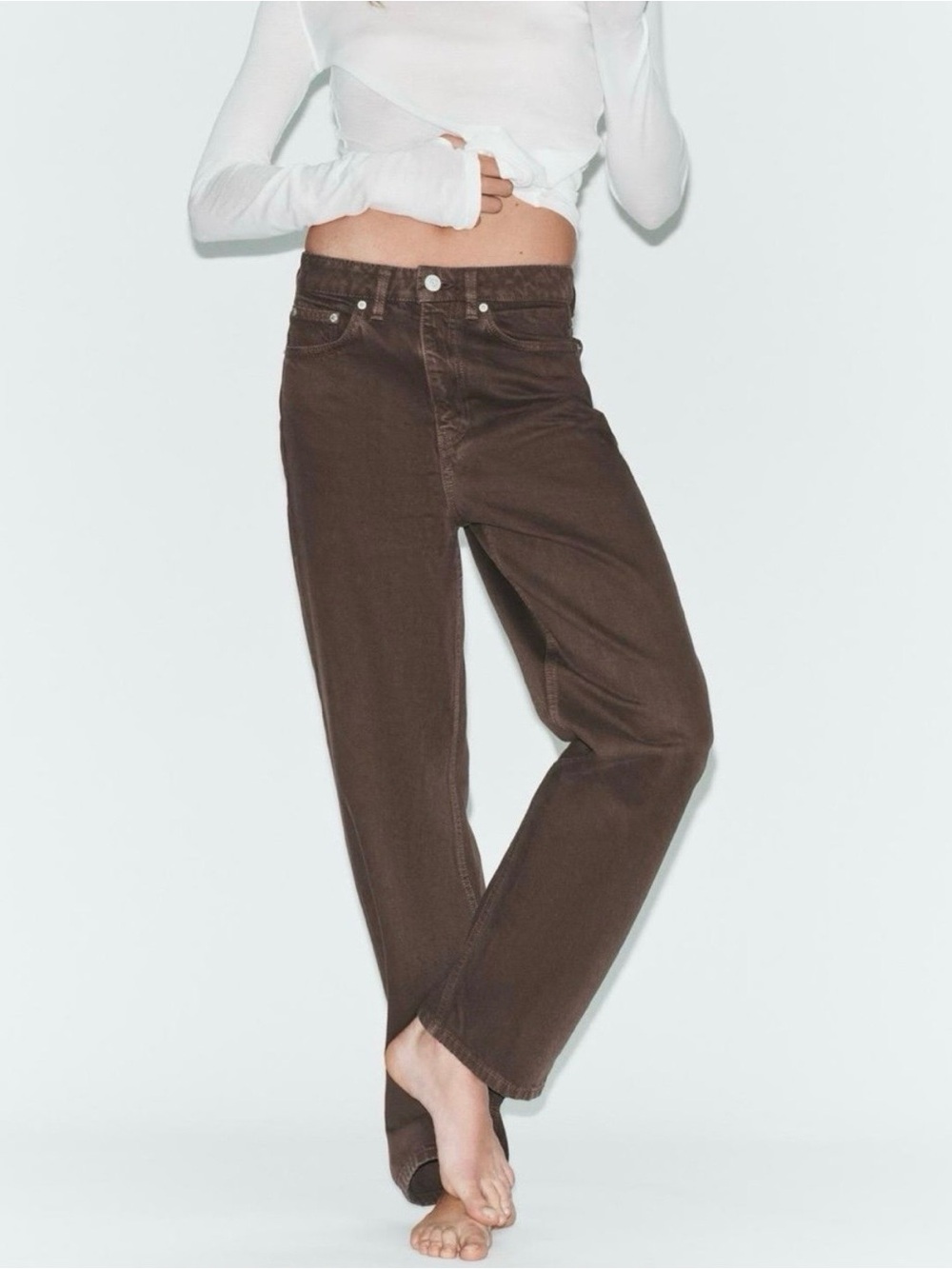ZARA TRF MOM FIT HIGH-WAIST JEANS